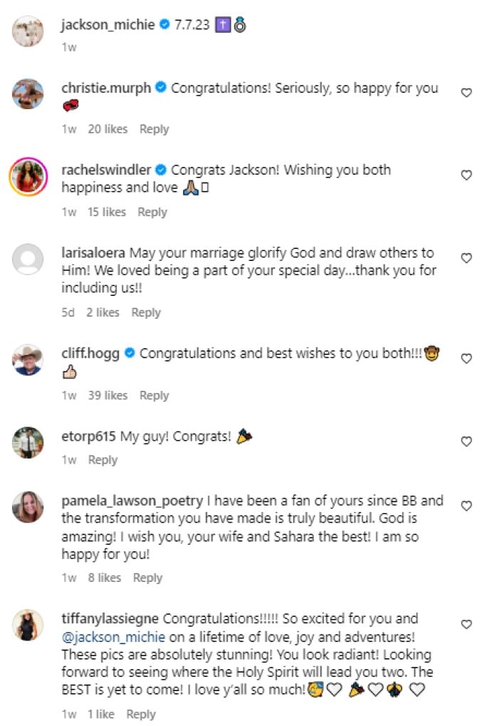 Jackson Michie Instagram Messages