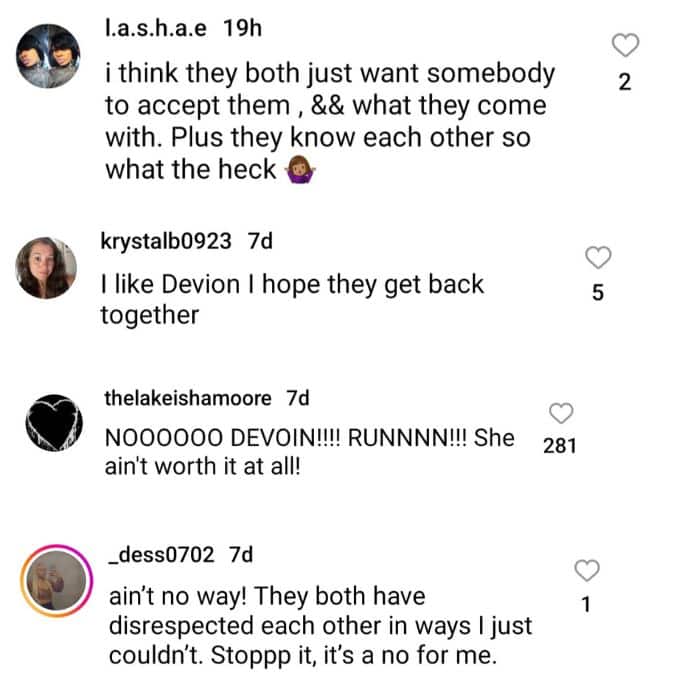 teen mom viewers on instagram comment on briana dejesus and devoin austin getting back together