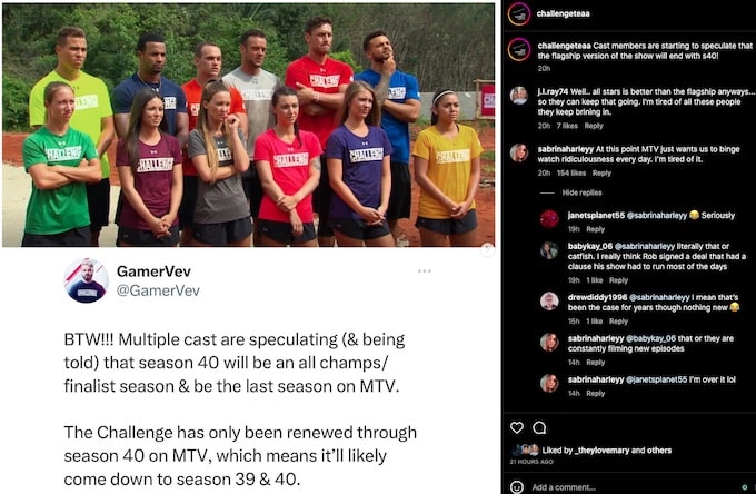 challenge insider on season 40 of MTV show