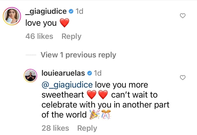 Gia Giudice Instagram comment