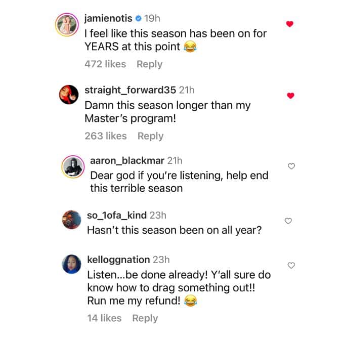 MAFS viewer comments on Instagram 