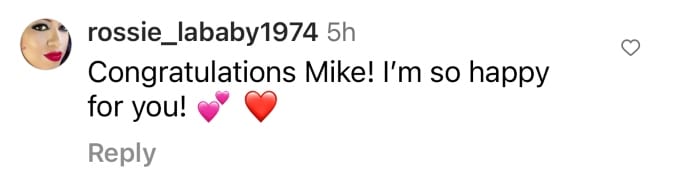 Mike Berk Instagram comment