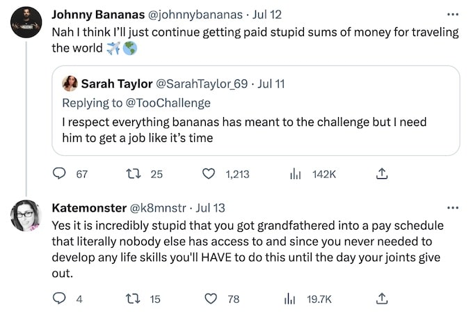 katelynn cusanelli tweets about bananas job