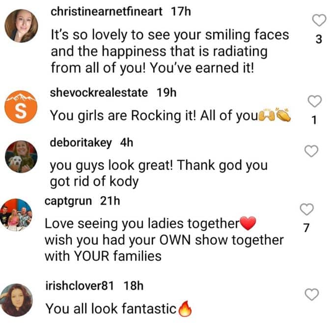 sister wives viewers comment on christine and janelle brown's weight loss on instagram