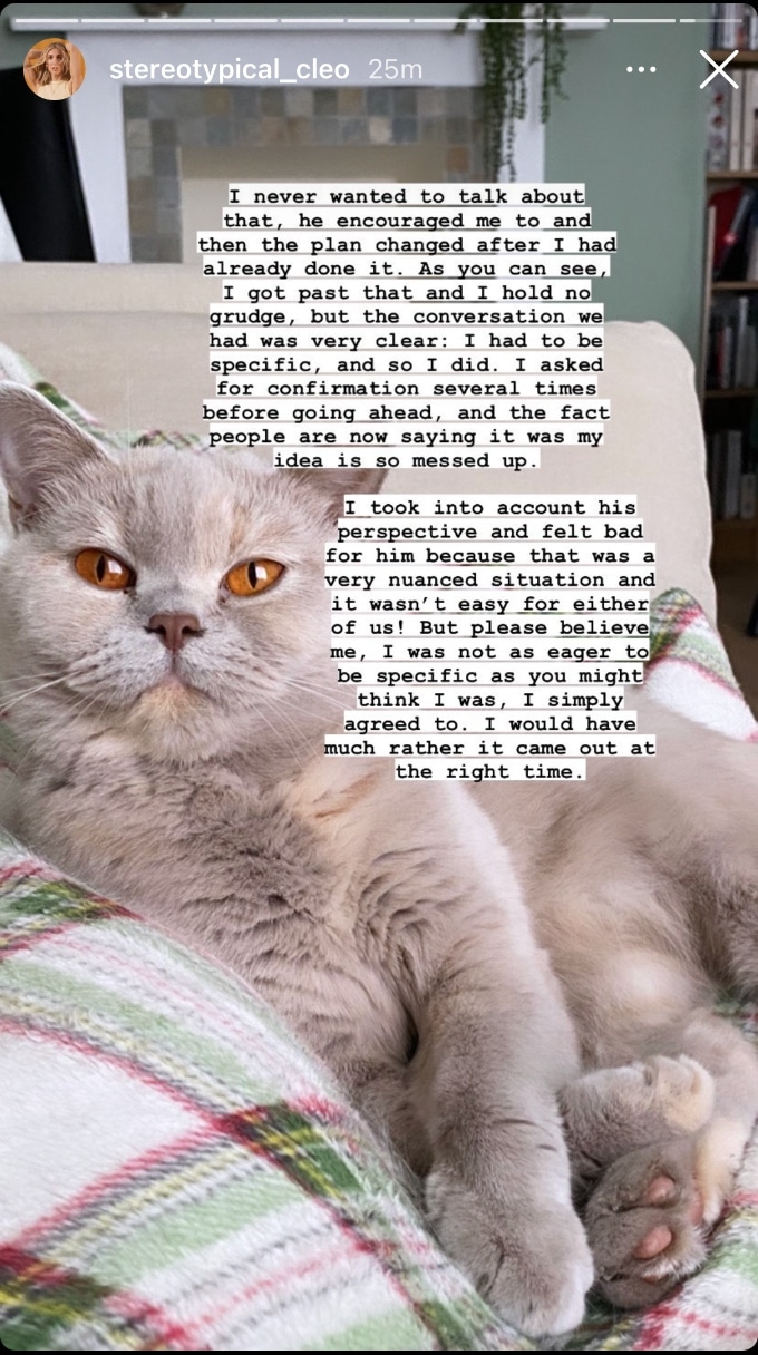 Cleo's Instagram Story