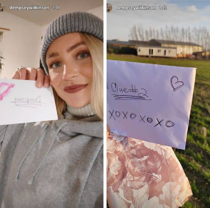 dempsey wilkinson instagram story slides of statler's valentine's day gifts
