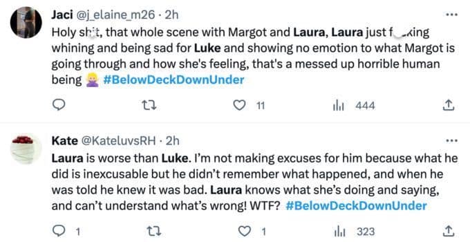 Below Deck Down Under fans put Luke and Laura on blast