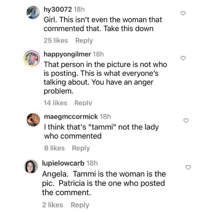 Angela Deem gets called out on Instagram 