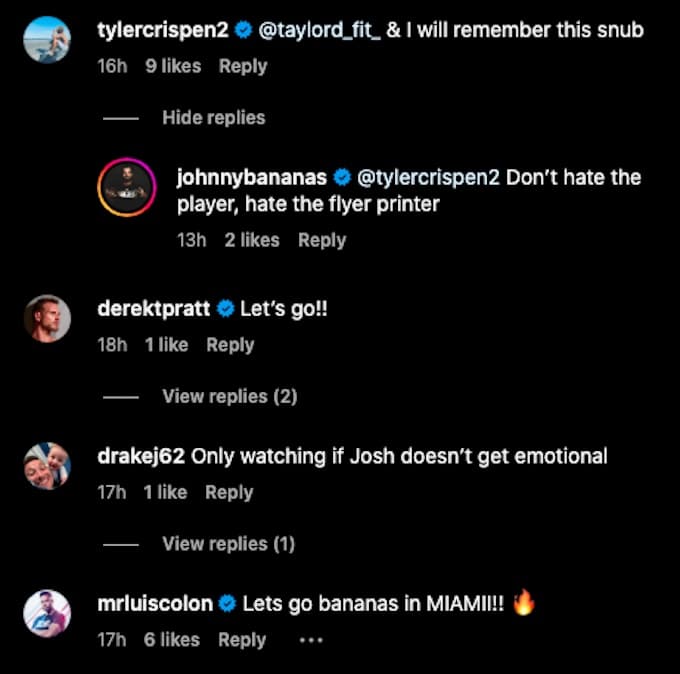 tyler crispen calls out bananas snub for watch party