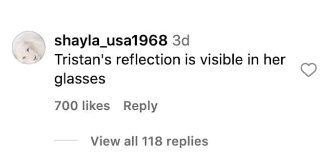 fans comment about reflection in khloe sunglassses