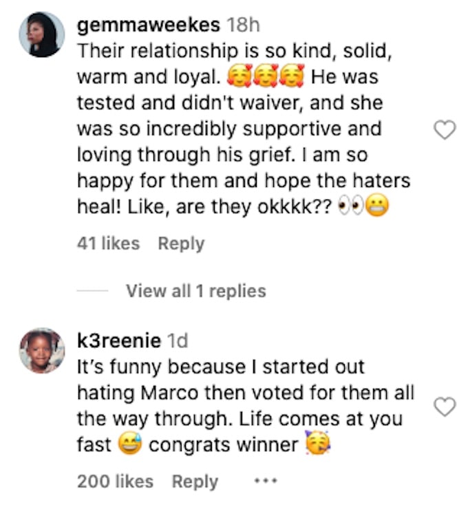 fans comment about season 5 love island winners