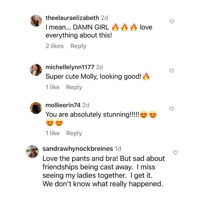 Instagram comments about Molly Hopkins 