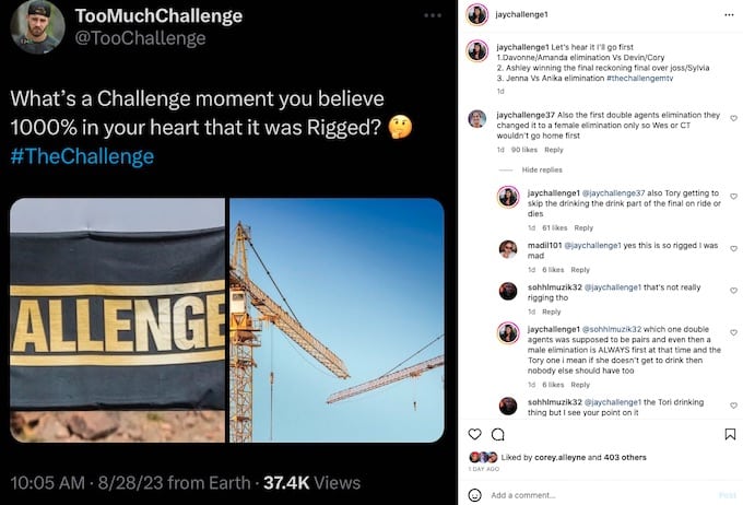 jaychallenge1 IG post screenshot about challenge being rigged