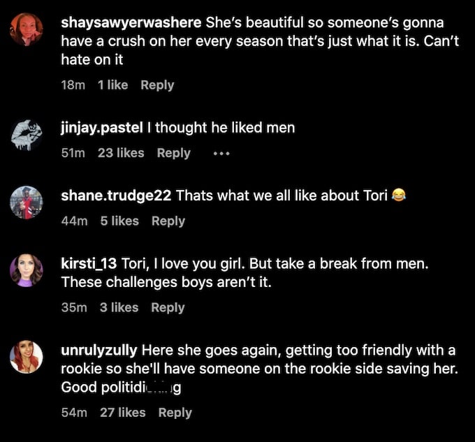fans of the challenge react to usa 2 showmance tease featuring tori