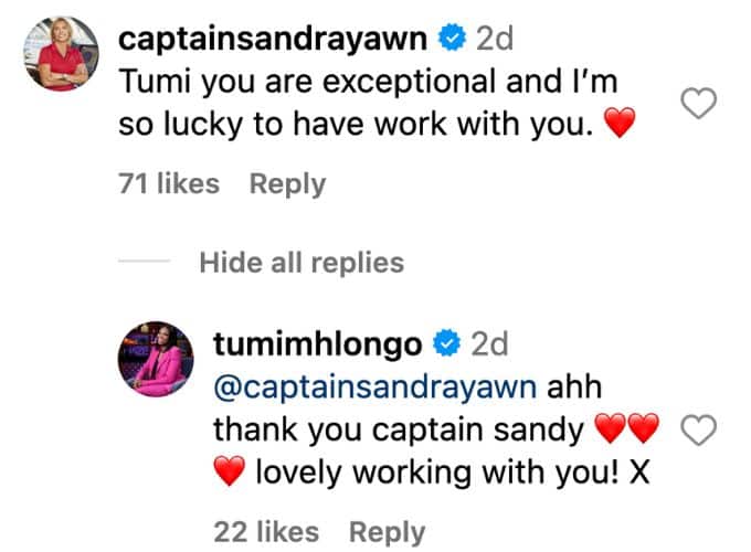 Captain Sandy replies to Tumi