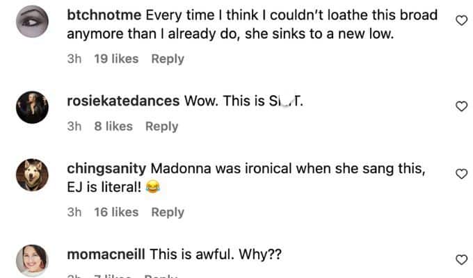 Erika dragged for Madonna song