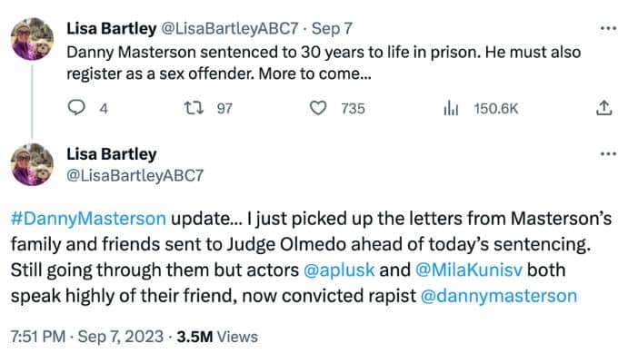 Lisa Ashton and Mila tweet