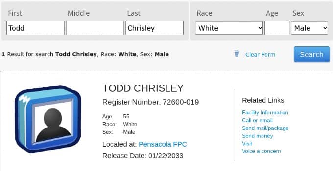 Todd Chrisley's release date 