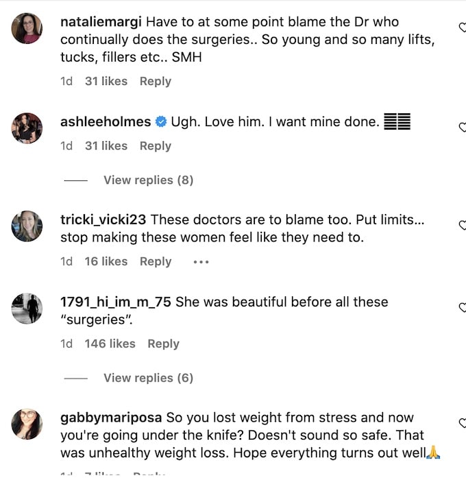 commenters react to angelina getting more surgery