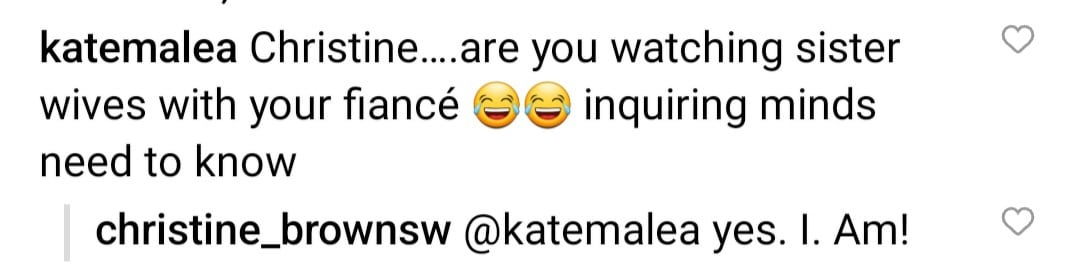 christine brown confirmed on instagram that she's watching season 18 of sister wives