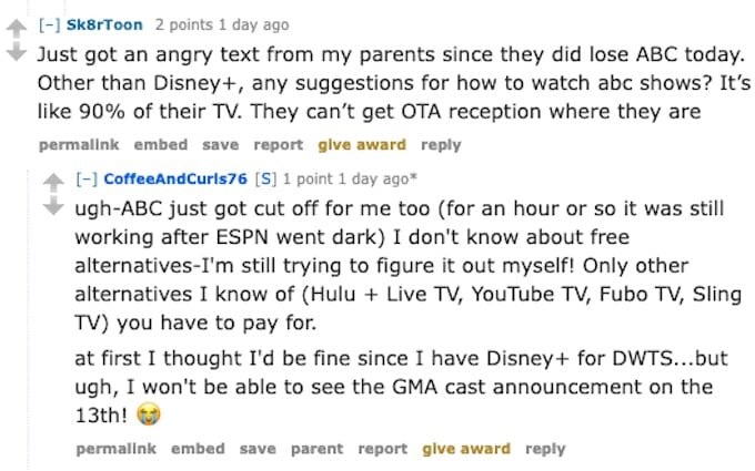 fans comment about charter abc and disney situation