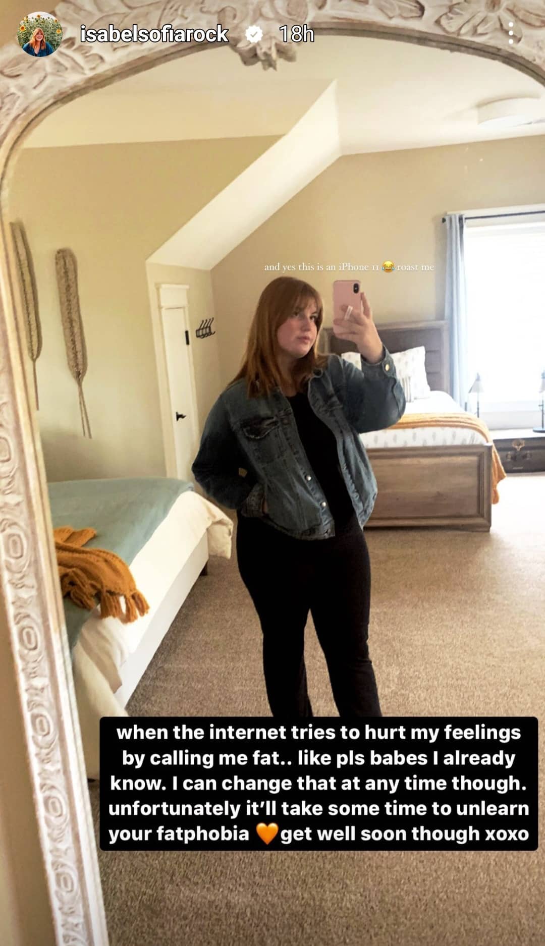 isabel roloff responds to fat-shamers in her instagram story