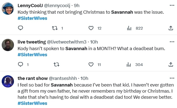 sister wives viewers tweet about kody brown ignoring his daughter savanah