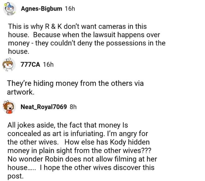 sister wives fans on reddit discuss robyn brown's in-home artwork