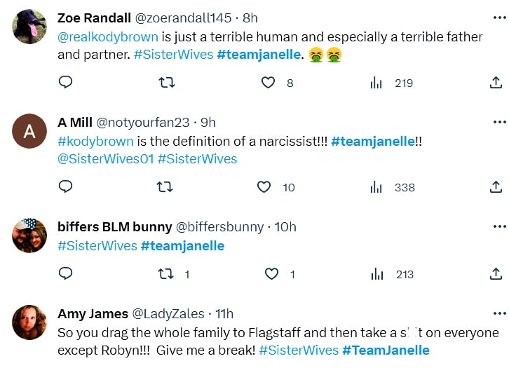 twitter users support janelle brown after sister wives' september 3 episode