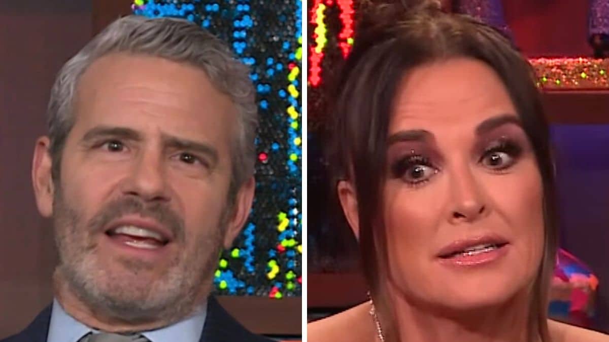 Andy Cohen and Kyle Richards on WWHL