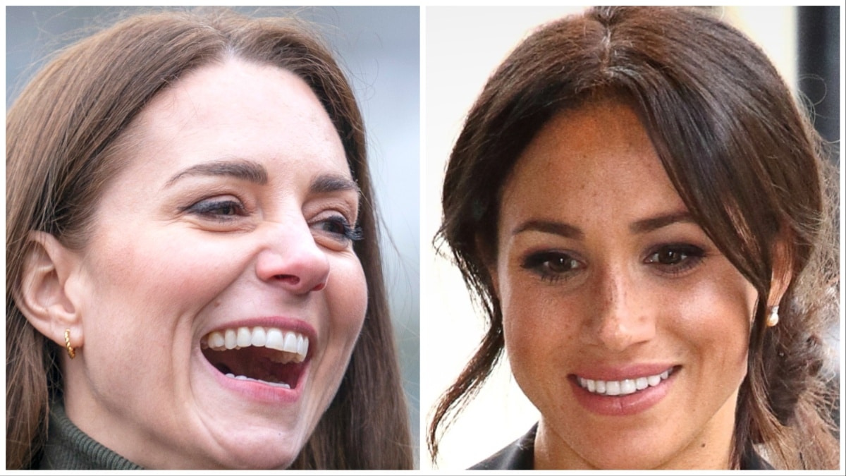 Kate Middleton and Meghan Markle at different events.