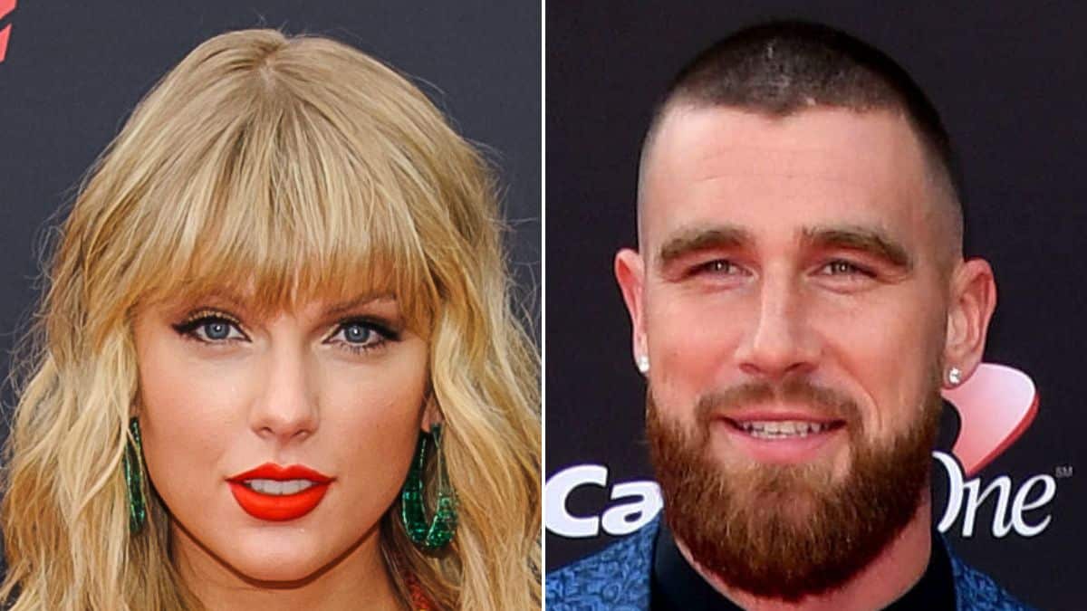 Taylor Swift at the 2019 MTV Video Music Awards; Travis Kelce at the 2018 ESPYS
