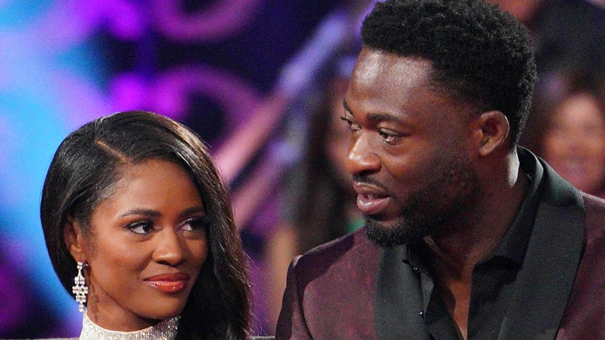 Charity Lawson and Dotun Olubeko at The Bachelorette finale