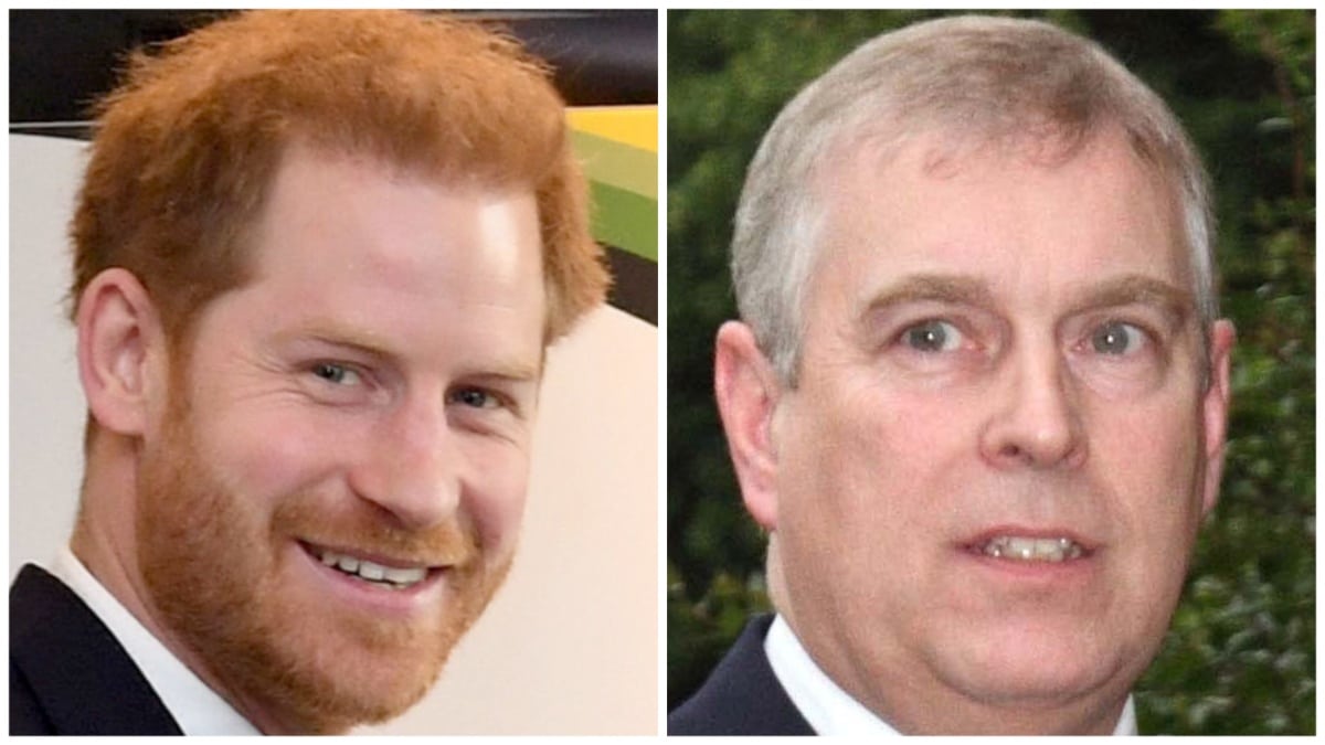 Prince Harry and Prince Andrew at separate events.