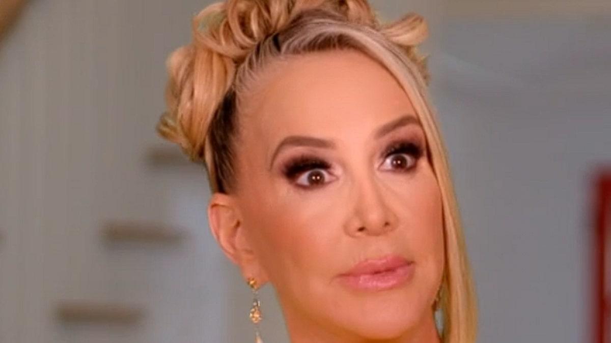 Shannon Beador speaks to the audience on Real Housewives of Orange County.