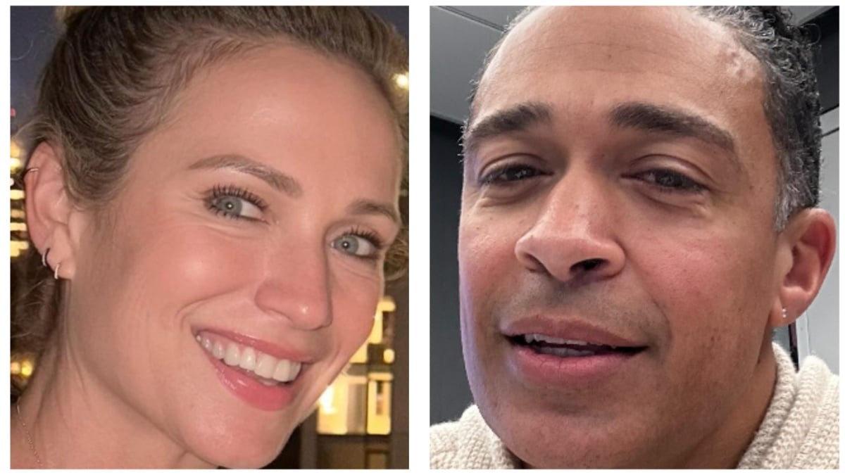 former gma stars amy robach and t.j. holmes in instagram selfie face shots