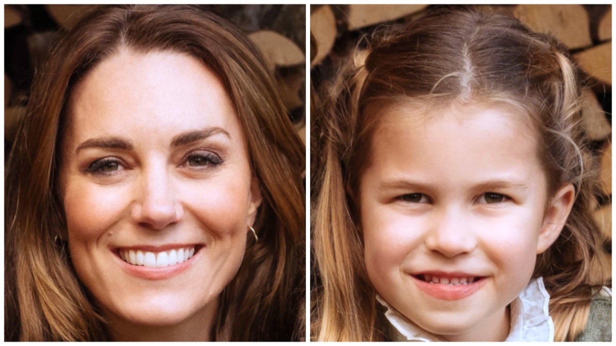 Kate Middleton with her daughter Charlotte at a random event.