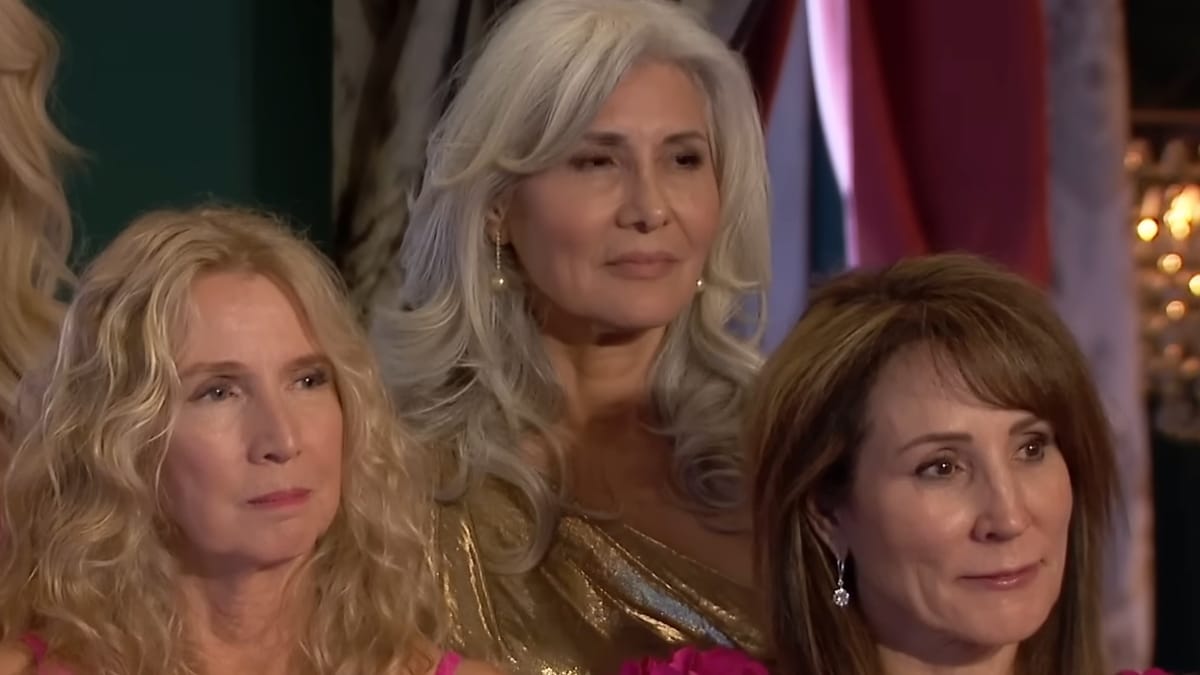 The Golden Bachelor cast during a rose ceremony