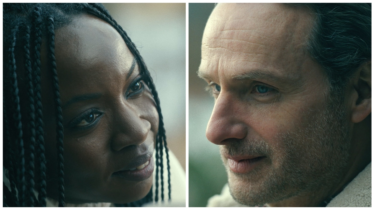 Danai Gurira and Andrew Lincoln on The Walking Dead: The Ones Who Live.