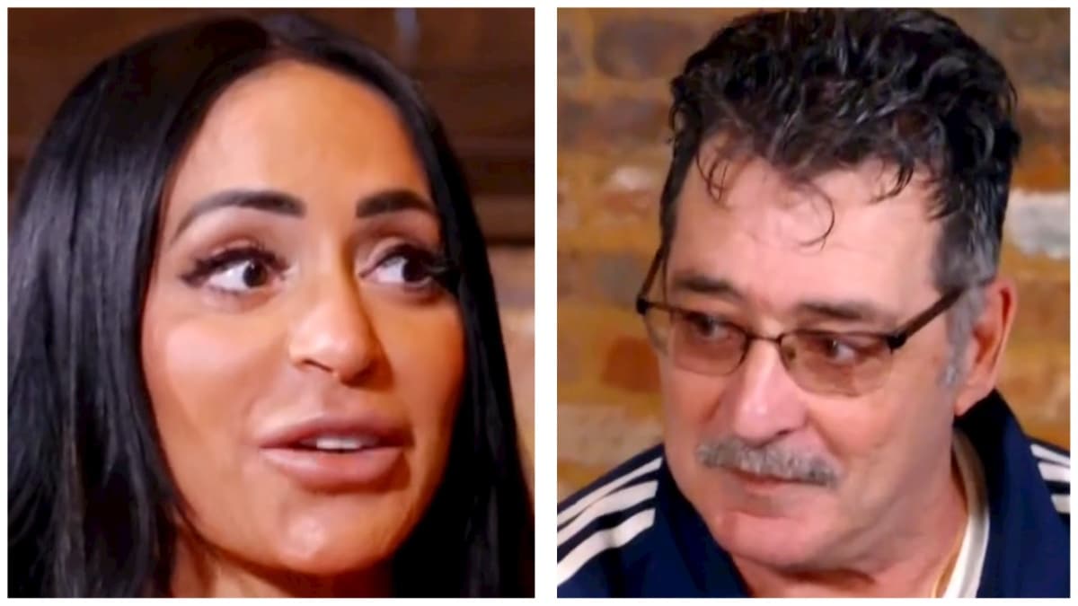 angelina pivarnick and father alfred williams face shots from jersey shore family vacation season 7 premiere episode on mtv