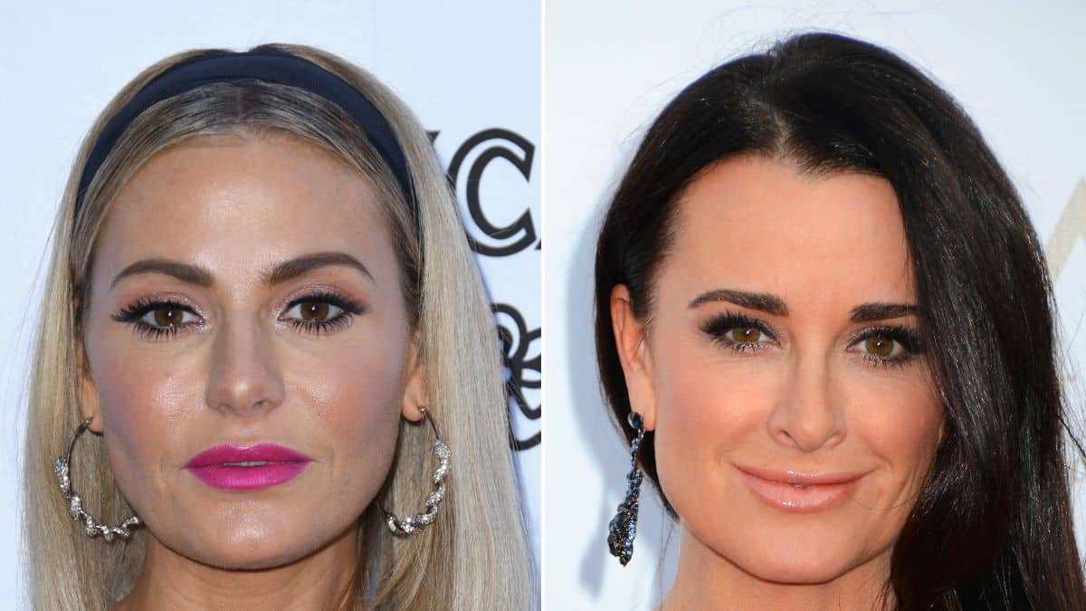 Dorit Kemsley at the The Daily Front Row fashion show 2018; Kyle Richards at the Logo awards 2012.