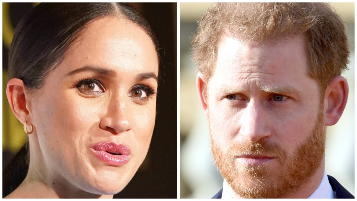 Meghan Markle and Prince Harry at separate events.