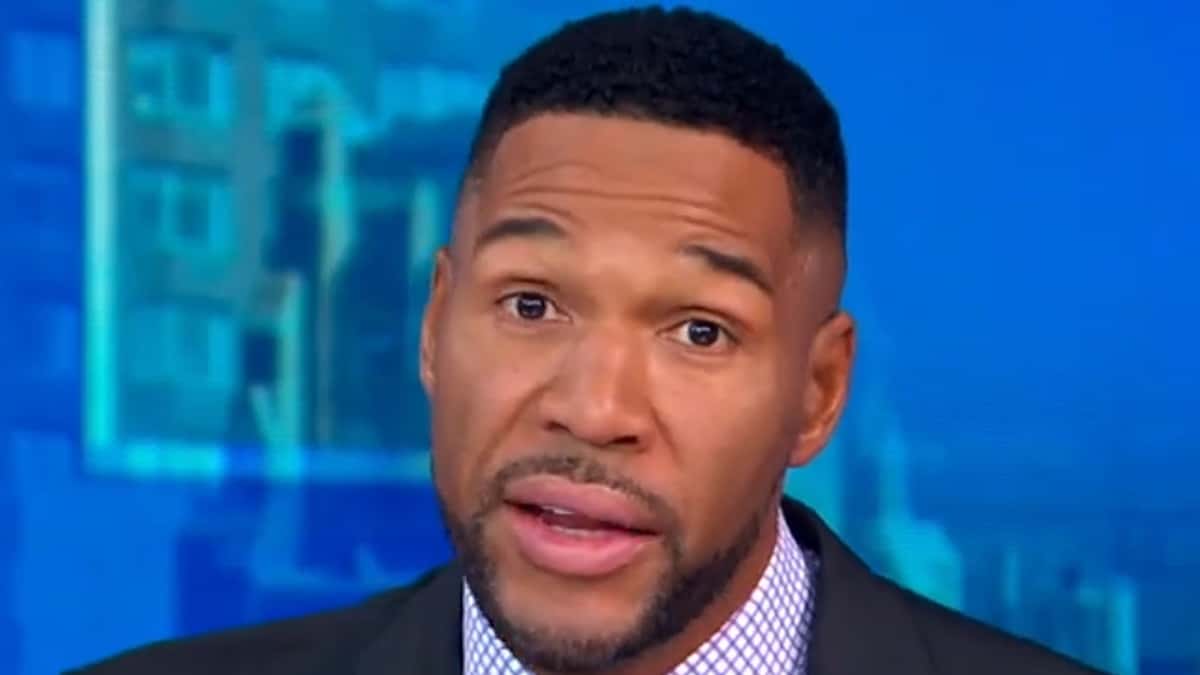 michael strahan face shot from february 23 2024 episode of gma on abc