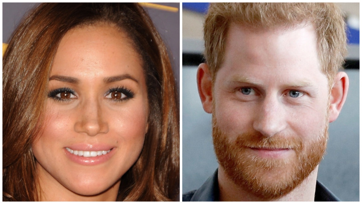Meghan Markle and Prince Harry at separate events.
