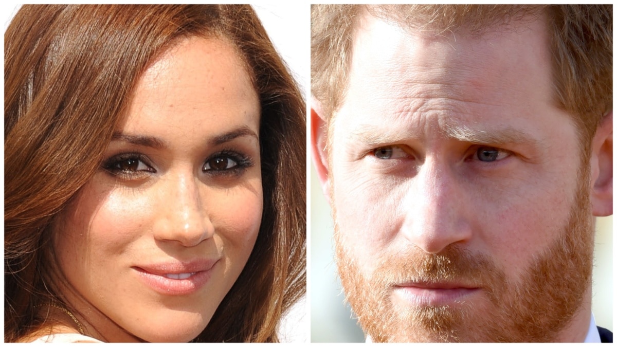 Meghan Markle and Prince Harry at separate events.