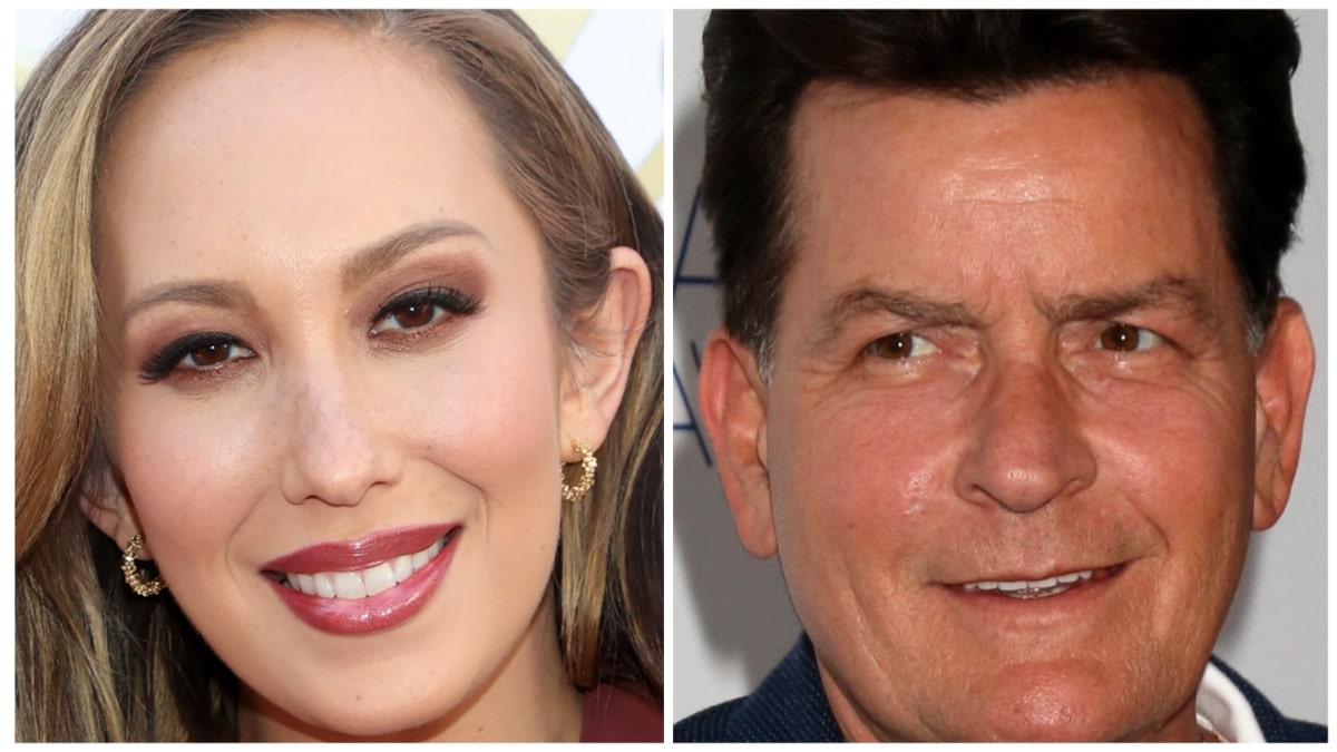 cheryl burke and charlie sheen up close from 2023 Gold Meets Golden 10th Anniversary Year Event and Angel Awards 2018