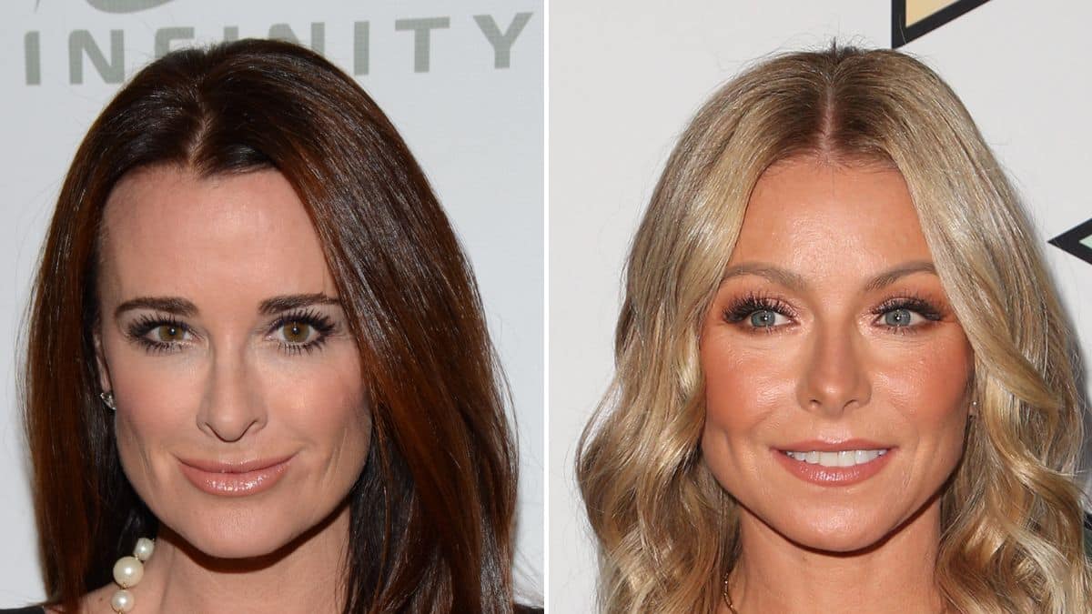 Kyle Richards at the Queen of the Universe Beauty Pageant 2014; Kelly Ripa at the Angeles LGBT Center 49th Anniversary Gala, 2018