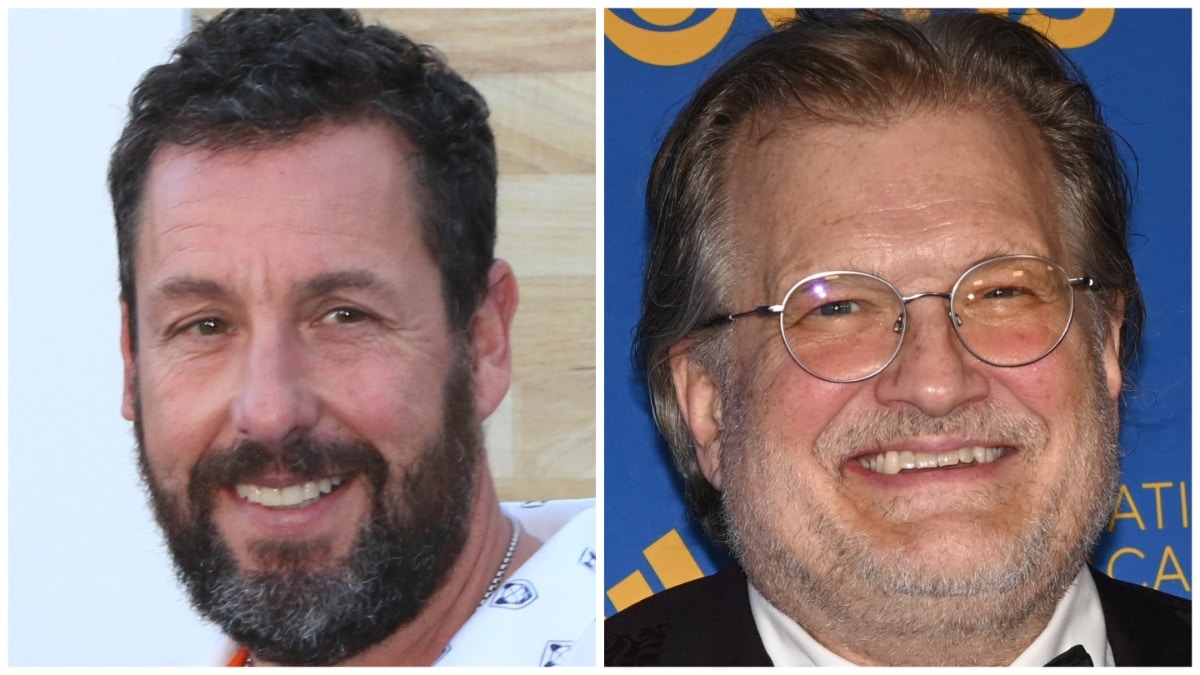 adam sandler and drew carey face shots from Hustle Premiere at the Village Theater in california and 49th Annual Daytime Emmy Awards in pasadena