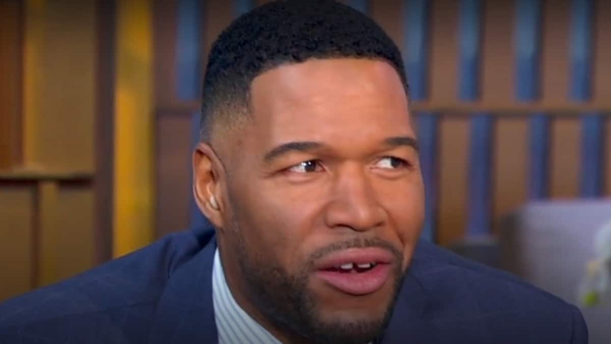 michael strahan face shot from good morning america in april 2024
