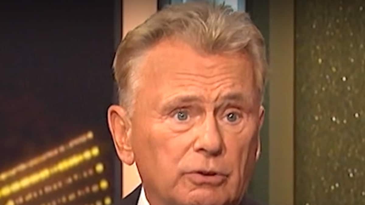 wheel of fortune host pat sajak face shot during celebrity wheel of fortune episode